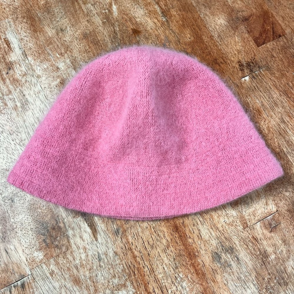 BP Nordstrom Angora Blend Bucket Hat Pink Fuzzy One‎ Size Y2K 00s Streetwear